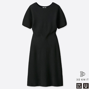  Uniqlo Uru mail 3Dba Rune рукав One-piece (5 минут рукав )L чёрный 