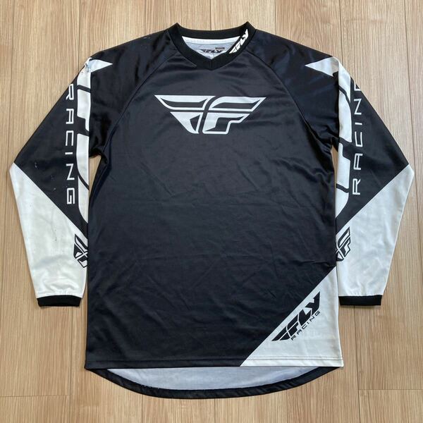 FLY RACING Jersey フライレーシング オフロード モトクロス バイク MXジャージ Mサイズ ユーズド 右肩破れあり