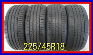 ■中古タイヤ■　225/45R18 95W DUNLOP LE MANS V クラウン オデッセイ レガシィ等 18インチ 夏タイヤ サマー 激安　送料無料　U639