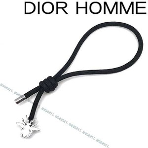 DIOR HOMME ブレスレット【在庫処分特価】 ディオールオム コード&BEE ブラック×シルバー B0866HOMST-992