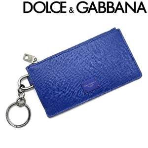 DOLCE&GABBANA Dolce & Gabbana card-case brand type pushed . leather key ring attaching coin case blue BP2524-AZ602-8H644