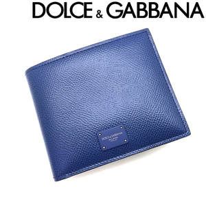 DOLCE&GABBANA 財布 ドルチェ＆ガッバーナ レザー 2つ折り マリンブルー BP3102-AZ602-8H606