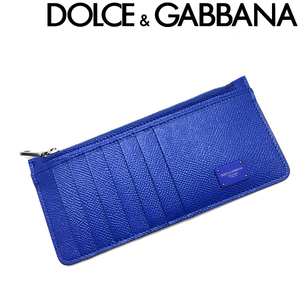 DOLCE&GABBANA ドルチェ&ガッバーナ カードケース ブランド 型押しレザー コインケース ブルー BP2172-AZ602-8H644