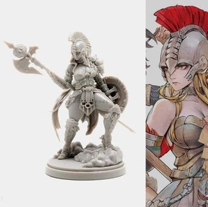 送料無料…38mm 1/35 KINGDOM DEATH キングダム・デス Gladiatorr Echoes of Death 2KD 女性戦士 未塗装 レジン製 フィギュア H166