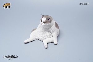 ★JXKスタジオ★1/6 スコ座り猫 B　＆　ソファー（灰＆白）JXK086B（6765）