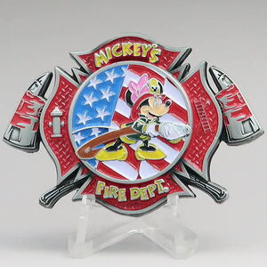  Disney minnie Mickey. fire fighting . Challenge coin USA Mickey's Fire Dept fire fighting .