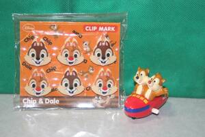 ディズニー チップ＆デール クリップ マーク & ロケット?に乗ったフィギュア ぜんまい セット Chip&Dale CLIP MARK クリップセット カミオ 