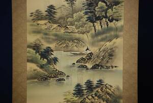 Art hand Auction [Authentisches Werk] //Yoshun/Auspicious Landscape/Hotei-ya Hängerolle HD-399, Malerei, Japanische Malerei, Landschaft, Fugetsu