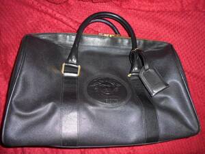  Versace GIANNI VERSACE bell search / black color original leather? Boston bag / travel optimum /mete.-sa/ feeling of luxury exist Gold metal / Kumamoto prefecture from courier service . shipping 