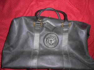 Versace GIANNI VERSACE Versace / black genuine leather Boston bag extra large size / medusa / luxury gold metal / shipped from Kumamoto prefecture by courier, cormorant, Versace, Bag, bag