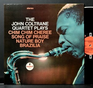 【米オリジナル】JOHN COLTRANE 美品 ツヤ有りオレンジ PLAYS ジョンコルトレーン IMPULSE / McCOY TYNER / JIMMY GARRISON / ELVIN JONES