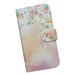 Galaxy A53 5G SC-53C/SCG15　スマホケース 手帳型 プリントケース バラ 蝶 花 シルエット キラキラ 薔薇