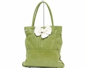 ANTEPRIMA Anteprima leather tote bag green × white 