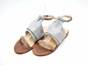 【新品同様】【美品】ブルネロクチネリ Brunello Cucinelli レディース サンダル グレー×茶