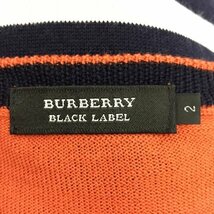 【美品】バーバリーブラックレーベル BURBERRY BLACK LABEL 薄手 ニット オレンジ ボーダー柄_画像3