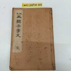 1-■ 硬毛 三體千字文 昭和9年2月20日 1934年 日下部鳴鳳 毛筆 笠井庭石 硬筆 書道 漢文 和書