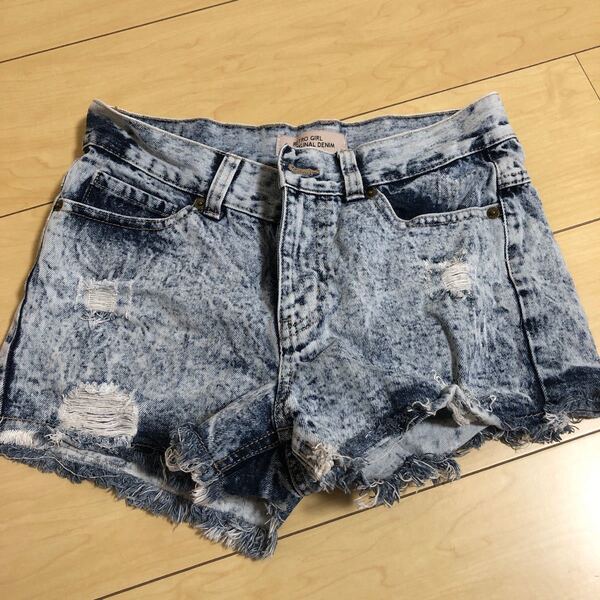 デニムショートパンツ ショートパンツ レトロガール