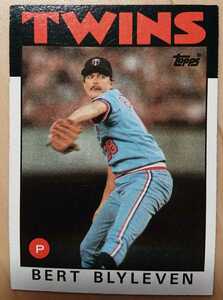 ★BERT BLYLEVEN TOPPS 1986 #445 MLB メジャーリーグ 大リーグ バート ブライレブン MINNESOTA TWINS ツインズ オランダ HOF LEGEND