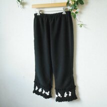 ルセンティエ Le Sentier お花 モチーフ & フリル の 可愛い レディース 用 パンツ 黒_画像6