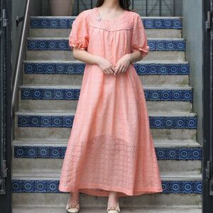 *SPECIAL ITEM* EU VINTAGE LACE DESIGN LONG DRESS ONE PIECE/ヨーロッパ古着レースデザインロングドレスワンピース