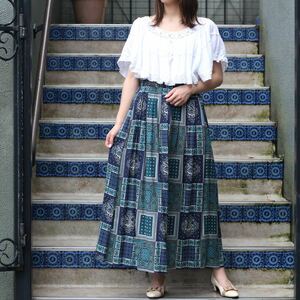 USA VINTAGE SCARF PATTERNED DESIGN LONG SKIRT/アメリカ古着スカーフ柄デザインロングスカート