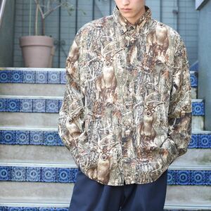 USA VINTAGE RED HEAD DEER DESIGN LONG SLEEVE SHIRT/アメリカ古着シカデザイン長袖シャツ