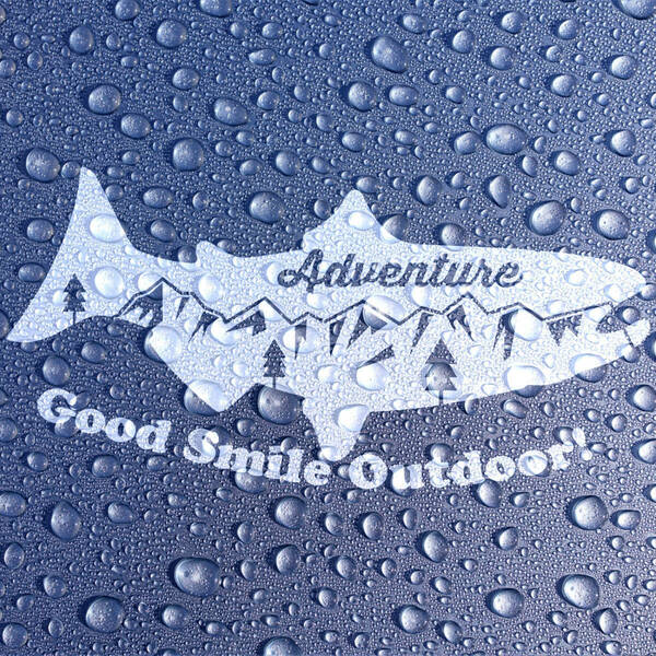 送料無料◆Adventure Fish アドベンチャーフィッシュ カッティングステッカー◆ホワイト｜26×13cm｜超防水 UVカット 屋外使用可【C029】