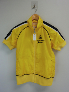 【感謝セール】【美品】中古 ゴルフウェア le coq sportif(ルコックスポルティフ) 半袖ウィンドブレーカー 黄色 レディース M