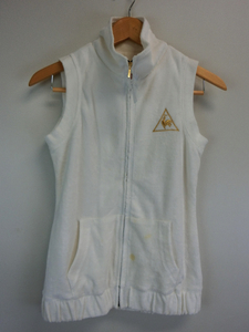 中古 ゴルフウェア le coq sportif(ルコックスポルティフ) コットンノースリーブポロシャツ 白 レディース S