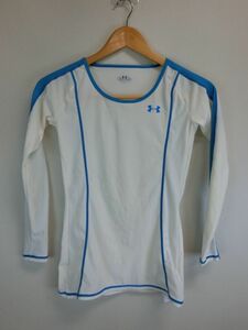 中古 ゴルフウェア UNDER ARMOUR(アンダーアーマー) アンダーシャツ 白×水色 レディース SM