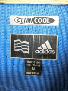 【感謝セール】【美品】中古 ゴルフウェア adidas(アディダス) ポロシャツ CLIMACOOL 水色×? レディース M