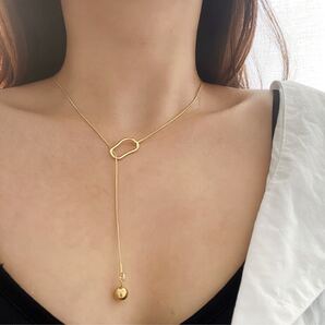 SALE motif hook necklace / gold