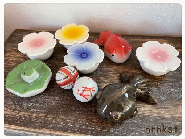 送料無料 *浮球* 9点 陶器 浮き球 浮き玉 置物 メダカ鉢 ビオトープ 花手水