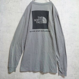 THE NORTH FACE ザノースフェイス バックプリント ボックスロゴ ロンT ロングスリーブ Tシャツ 長袖 古着