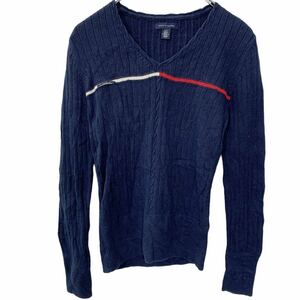 TOMMY HILFIGER V шея свитер женский S размер Tommy Hilfiger темно-синий б/у одежда . America скупка t2209-3083