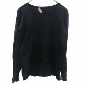 VCASHMERE ニット Lサイズ ブイカシミヤ ブラック ドクロ 古着卸 アメリカ仕入 t2209-3398