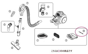 ツインバード部品：お手入れブラシ/795962横型クリーナー用〔メール便対応可〕