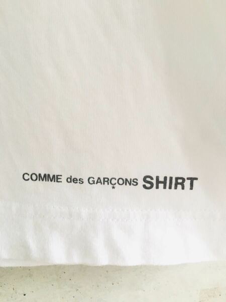 【★激希少★名作★メンズL★送料無料！】コムデギャルソンシャツ ロゴ入り 裾 ホワイト 白 トルコ製 Tシャツ COMME des GARCONS SHIRT tee