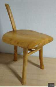 【木製 三本脚 椅子】アンティーク椅子　ミニテーブル　花台　置き台　インテリア　オシャレ