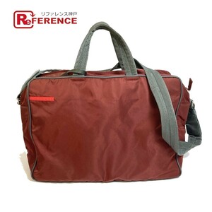 PRADA Prada Prada спорт сумка 2WAY сумка "Boston bag" нейлон красный оттенок коричневого унисекс [ б/у ]