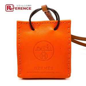 未使用 HERMES エルメス ショッパー チャーム サック オランジュ ストラップ バッグチャーム アニョーミロ/スイフト