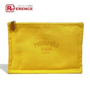 HERMES エルメス 小物入れ ニューヨッティング ポーチPM フラットポーチ ポーチ キャンバス イエロー レディース【中古】