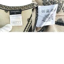 CHANEL シャネル P19106 ベスト カメリア Vネック ノースリーブ ニット レーヨン ブラック×ベージュ レディース【中古】_画像10