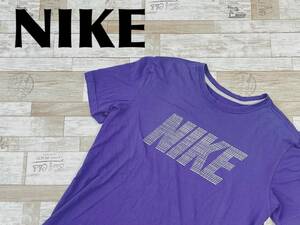 ☆送料無料☆ NIKE ナイキ 古着 半袖 DRI-FIT Tシャツ メンズ M パープル トップス 中古 即決