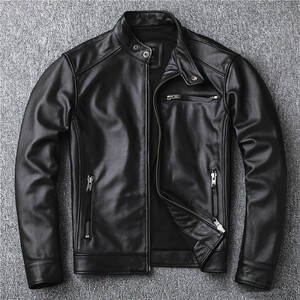 バイクレザージャケット 上品　　本革 牛革　高級　ライダースジャケット 　革ジャン Ｓ～6XL