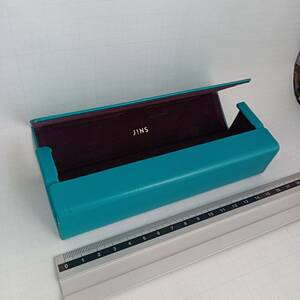 ■ JINS ジンズ 眼鏡ケース メガネケース ブルーグリーン ジーンズ 眼鏡入れ めがね入れ JAPAN 日本 Glasses case bluegreen