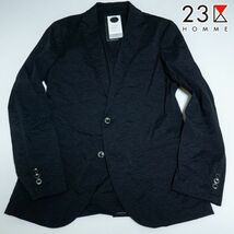 ☆ nk12M 新品 春夏4.5万 23区HOMME 清涼/軽量 クレイペーパー ナイロン ストレッチジャケット アンコンジャケット 23区オム テレワーク_画像2