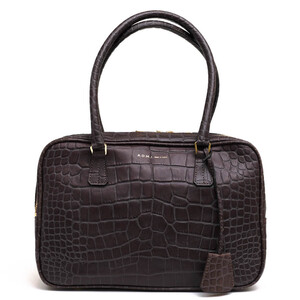 ADMJ エーディーエムジェイ ハンドバッグ ACS01070 CROCODILEEMBOSSING BASIC BOSTONBAG 28cm 国産牛革