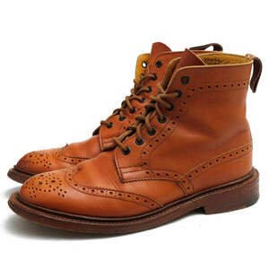 Tricker's Tricker's race up boots L5180 MALTON Brogue Boots molding ton car f cow leather double sole 