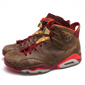 NIKE ナイキ ハイカットスニーカー 384664-250 JORDAN 6 RETRO RAW UMBER/TEAM RED/METALLIC GOLD-CHALLENGE RED エアジョーダン6 レトロ